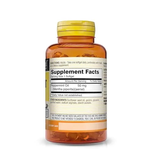 MASON NATURAL Peppermint Oil 50 mg Enteric Coated - Natural Gastrointestinal Comfort MASON NATURAL Au supplements
