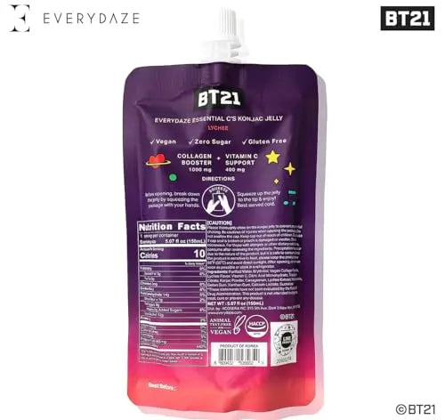 EVERYDAZE BT21 Essential C’s Collagen + Vitamin C Konjac Jelly | Vegan, 10 Calories E EVERYDAZE Au supplements