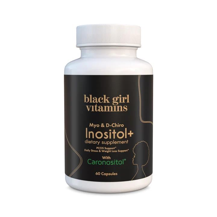 Black Girl Vitamins Inositol Supplement, 2000mg Myo + 50mg D-Chiro, Vegan Capsules to Support Hormone Balance