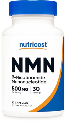 Nutricost NMN (Nicotinamide Mononucleotide) 500mg, 60 Capsules - Vegetarian Friendly, 30 Servings, Gluten Free, GMO Free Nutricost Au supplements