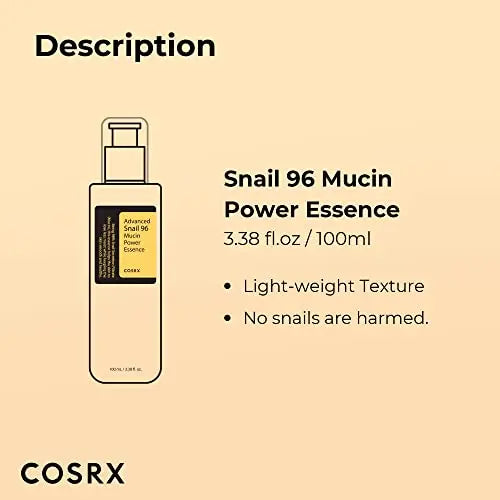COSRX Snail Mucin 96% Power Repairing Essence 3.38 fl.oz 100ml COSRX Au supplements