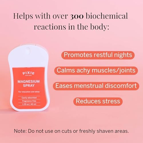 Pixie Pure Magnesium Spray 1.35oz – USP Grade – Fast-Absorbing Topical Relief for Body Aches, Sleep & Menstrual Discomfort – Travel Size & Non-Toxic for Feminine Care Pixie Cup Au supplements