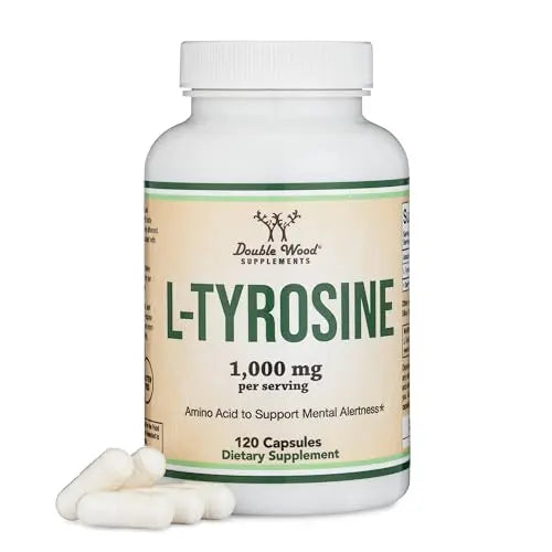 L-Tyrosine 1,000mg per Serving, 120 Veggie Capsules (L Tyrosine Supplement for Memory Double Wood Supplements Au supplements