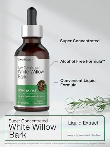 White Willow Bark Extract | 2 fl oz | Alcohol Free Liquid Tincture | Super Concentrated Horbäach Au supplements