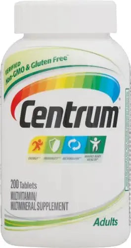 Centrum Adult Multivitamin/Multimineral Supplement with Antioxidants, Zinc, Vitamin D3 and B Vitamins, Gluten Free, Non-GMO Ingredients - 200 Count Centrum Au supplements