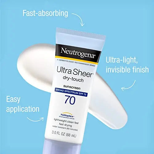 Neutrogena Ultra Sheer Dry-Touch Sunscreen Lotion, Broad Spectrum SPF 70 UVA/UVB Neutrogena Au supplements