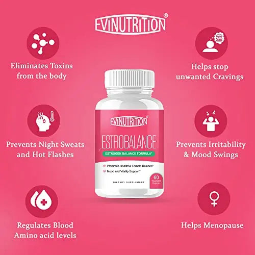 Evinutrition Estrobalance Capsule for Women - Menopause Mood and Energy Support Evinutrition Au supplements