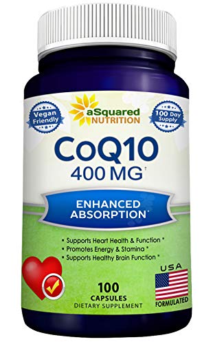 aSquared Nutrition CoQ10 (400mg Max Strength, 100 Veggie Capsules) - High Absorption aSquared Nutrition Au supplements