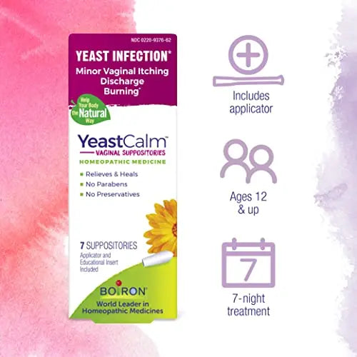 Boiron YeastCalm Homeopathic Suppositories for Yeast Infections, Burning, Discharge Boiron Au supplements