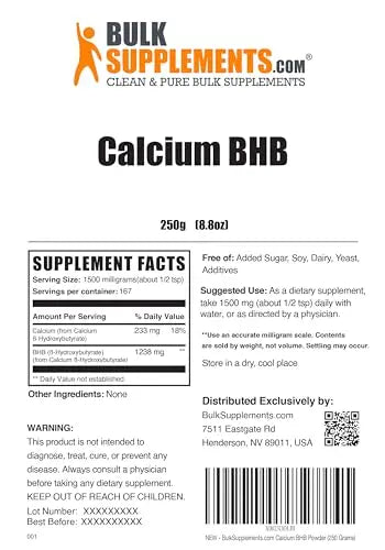 BulkSupplements.com Calcium BHB Powder - Beta-HydroxyButyrate Powder, BHB Supplement BULKSUPPLEMENTS.COM Au supplements