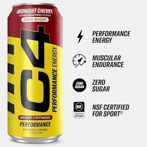 C4 Energy Carbonated Zero Sugar Energy Drink, Pre Workout Drink + Beta Alanine, Midnight Cellucor Au supplements