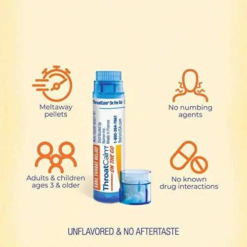 Boiron ThroatCalm On The Go for Pain Relief from Red, Dry, Scratchy, Sore Throats and Hoarseness Boiron Au supplements