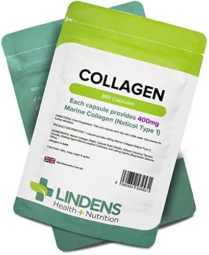 Lindens Collagen (Marine) 400mg Capsules 360 Pack - UK Manufacturer, Letterbox Friendly Lindens Au supplements