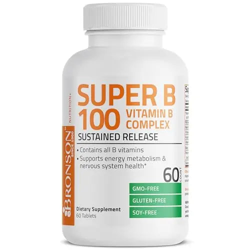 Bronson Vitamin B 100 Complex High Potency Sustained Release (Vitamin B1, B2, B3, B6) Bronson Au supplements