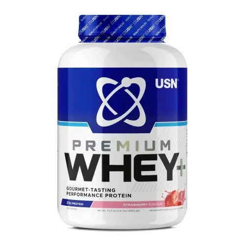 USN Whey+ Strawberry Protein Powder 2kg - Muscle Building & Recovery Protein Shakes USN Au supplements