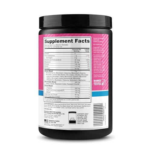 Optimum Nutrition Amino Energy Powder Plus Focus, with BCAA, Electrolytes, and Caffeine, Watermelon, 30 Servings (Packaging May Vary)