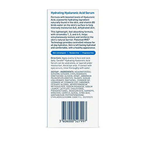 Cerave Hyaluronic Acid Serum for Face with Vitamin B5 and Ceramides CeraVe Au supplements