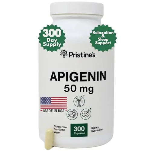 PRISTINE'S Apigenin Relaxation & Sleep Supplement Support - 50mg 300 Day Supply PRISTINE'S Au supplements