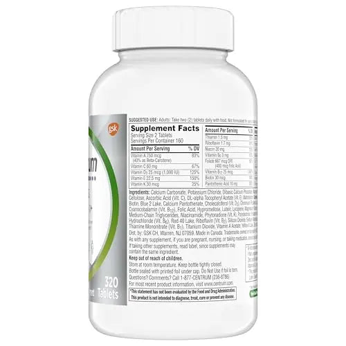 Centrum Minis Silver Multivitamin for Adults 50 Plus, Multimineral Supplement, Vitamin D3, B-Vitamins, Gluten Free, Non-GMO Ingredients Centrum Au supplements