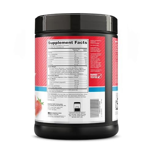 Optimum Nutrition Amino Energy Powder Plus Focus, with BCAA, Electrolytes, and Caffeine, Strawberry Burst, 65 Servings Optimum Nutrition Au supplements