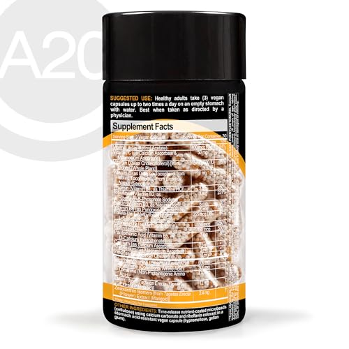 HCF A20 Microbead Brain Health Supplements for Adults for Memory, Focus, Calm, Mood, Alertness, Attention, Vision, Sleep, Immune System, 20 Premium Nootropic Nutrients Multivitamin & 7 Advances® Tech HCF Au supplements