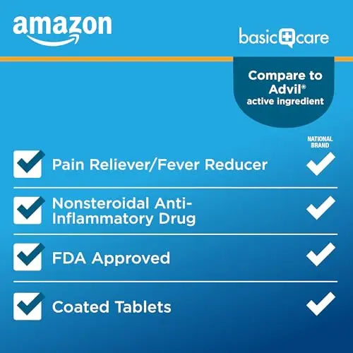 Amazon Basic Care Ibuprofen Tablets 200 mg, Pain Reliever/Fever Reducer, Body Aches Amazon Basic Care Au supplements
