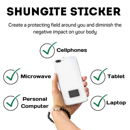 KarelianMasters Shungite Stone Stickers - Natural Stone Adhesive Plates for Phones (Set of 3 Plates) KARELIANMASTERS Au supplements
