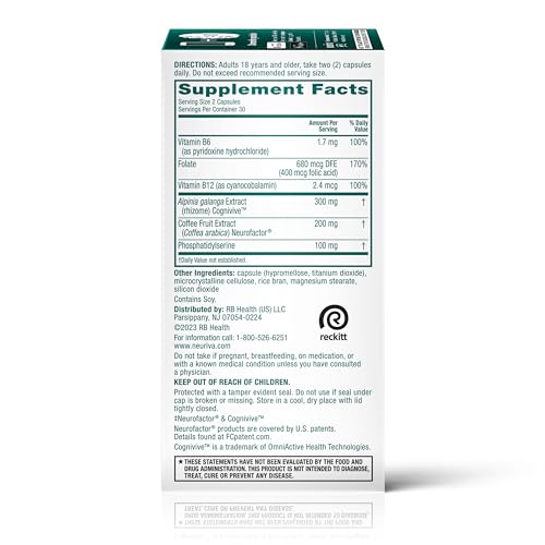 NEURIVA Ultra Decaffeinated Clinically Tested Supplement for Mental Alertness, Memory, Focus & Concentration, Cognivive, Neurofactor