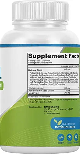 Naticura Hem-Control Natural Hemorrhoid Supplement - Vegan Herbal Supp Naticura Au supplements