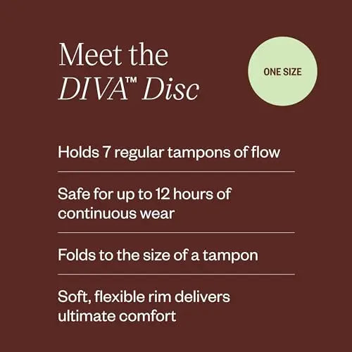 Diva Disc - Comfortable, Reusable Menstrual Disc with Leakproof Shield - Period Disc for Up to 12 Hours DivaCup Au supplements