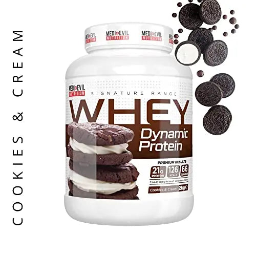 Medi-Evil Nutrition Whey Dynamic Protein, Cookies and Cream Flavour, 2kg, 66 Servings Medi-Evil Nutrition Au supplements