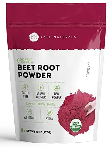 Kate Naturals Beet Root Powder for Baking & Smoothies (8oz) USDA Organic Beetroot Powder Kate Naturals Au supplements