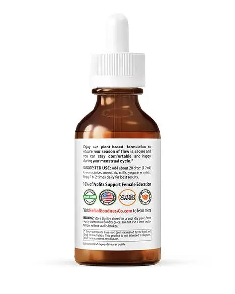 Herbal Goodness Secure in My Flow | Menstrual Support Supplements | Slow Flow Menstrual Supplements, Mood Support, Hormone Health, Aids Relaxation, Metabolic Support 2oz Herbal Goodness Au supplements