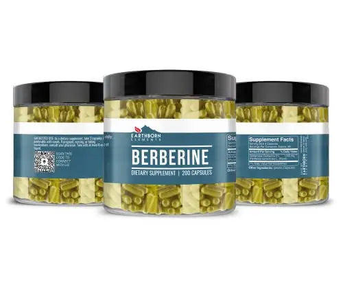Earthborn Elements Berberine 200 Capsules, Pure & Undiluted, No Additives Earthborn Elements Au supplements