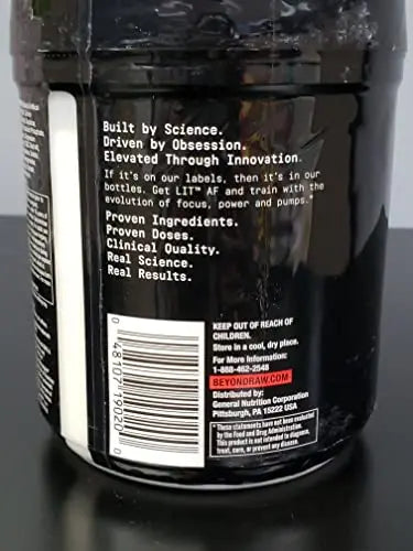 BEYOND RAW LIT AF | Advanced Formula Clinical Strength Pre-Workout Powder | Contains BEYOND RAW Au supplements