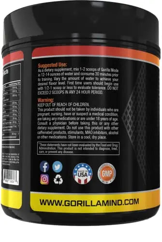 Gorilla Mode Pre Workout - Massive Pumps · Laser Focus · Energy · Power - L-Citrulline Gorilla Mind Au supplements