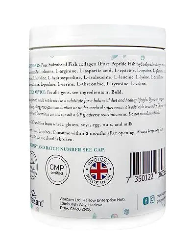 Vitazam Pure Marine Collagen Powder - 100% Hydrolysed Collagen Peptides for Hair Skin and Nails VitaZam Au supplements