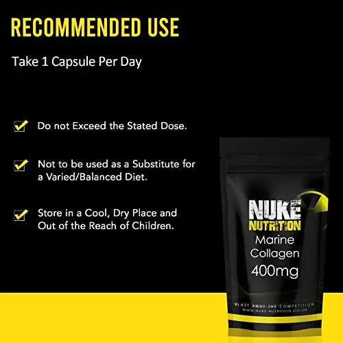 Nuke Nutrition Marine Collagen Capsules - 400mg - 60 Capsules - High Strength Collagen Nuke Nutrition Au supplements