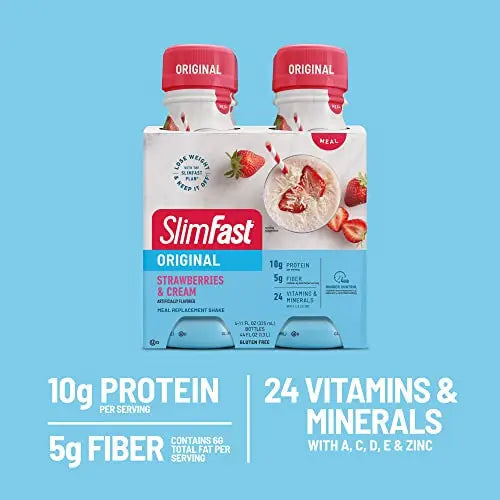SlimFast Meal Replacement Shake, Original Strawberries & Cream, 10g of Ready to Drink Protein SlimFast Au supplements