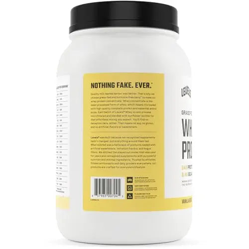 Levels Grass Fed 100% Whey Protein, No Hormones, Vanilla Bean, 2LB Levels Nutrition Au supplements
