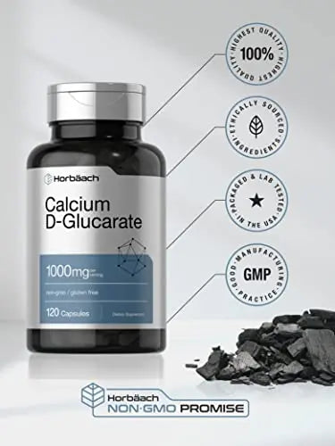 Calcium D-Glucarate 1000mg | 120 Capsules | Non-GMO, Gluten Free Supplement Horbäach Au supplements