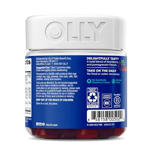 OLLY Men's Multivitamin Gummy, Vitamins A, C, D, E, B, Zinc, Blackberry Flavor, 45 Day Supply - 90 Count OLLY Au supplements