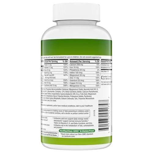 Centrum Adult Multivitamin/Multimineral Supplement with Antioxidants, Zinc, Vitamin D3 and B Vitamins, Gluten Free Centrum Au supplements