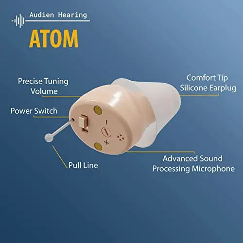 Audien ATOM Rechargeable Hearing Amplifier to Aid and Assist Hearing Audien Hearing Au supplements