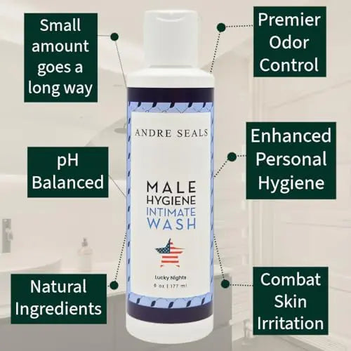 Andre Seals Intimate Wash for Men, Lucky Nights Scent – Refreshing Genital Care & Odor Control Andre Seals Au supplements
