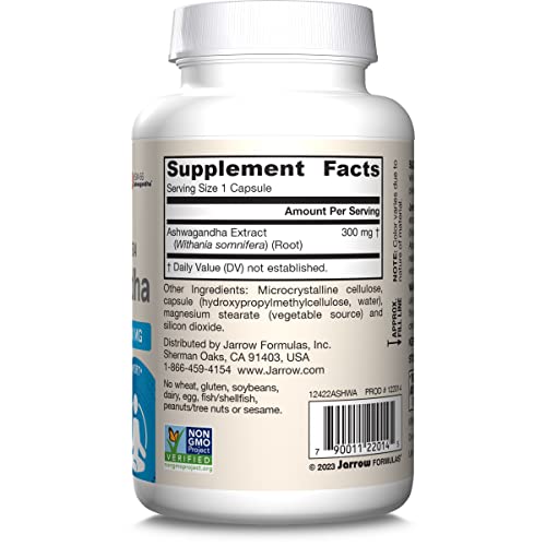 Jarrow Formulas Ashwagandha Capsules, 300 mg Supplement Supports Normalized Resistance to Mental and Physical Stress, 120 Veggie Capsules, 60 Day Supply Jarrow Formulas Au supplements