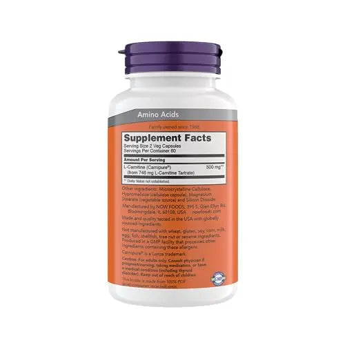 Now Supplements, L-Carnitine 250 mg, Purest Form*, Amino Acid*, Fitness Support* NOW Au supplements