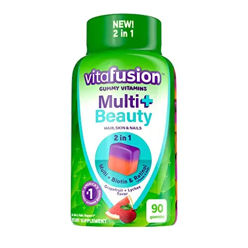 Vitafusion Multivitamin Plus Beauty – 2-in-1 Benefits – Adult Gummy with Hair, Skin & Nails Vitafusion Au supplements