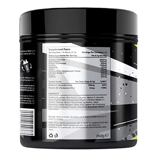 Warrior - RAGE Pre Workout Powder – Lightnin’ Lemonade 392g, WA-RG-045-01 Warrior Au supplements