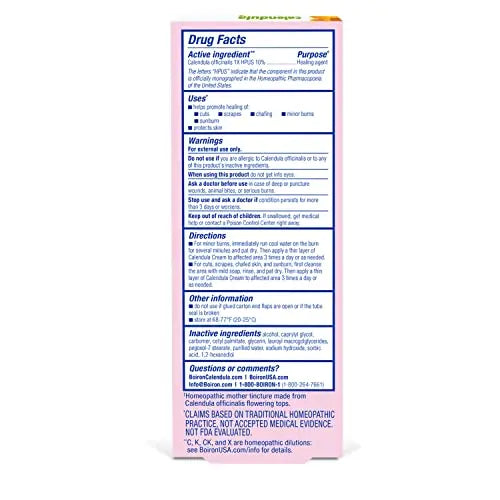 Boiron Calendula Cream for First Aid, Minor Burns, Cuts, Scrapes, Insect Bits and Sunburn - 2.5 oz Boiron Au supplements